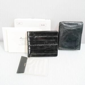 Black Leather Wallet Lot (unused & used) Stuart Kern